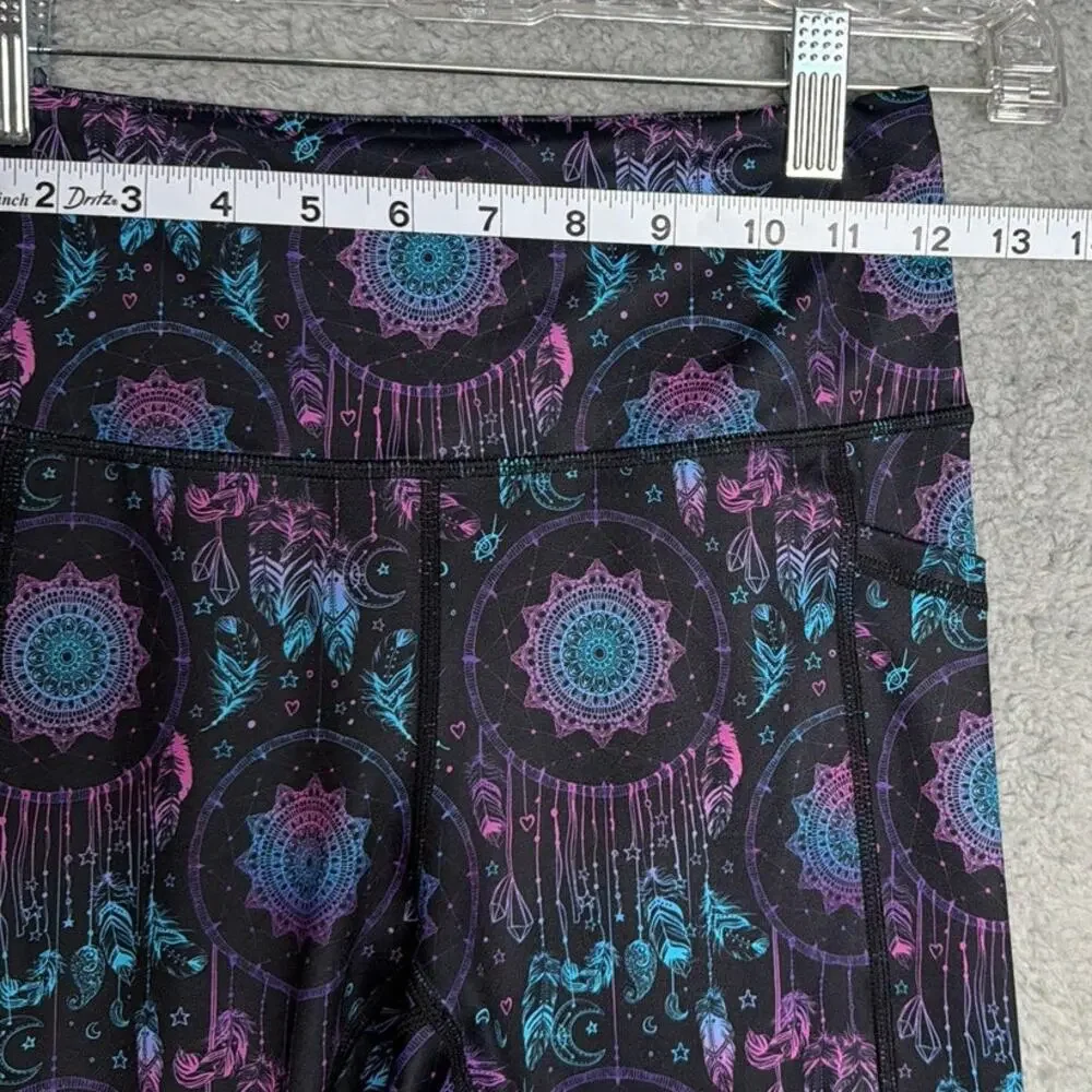 CVG Dreamcatcher Mandala Cropped Leggings XS Pockets Boho Yoga Activewear NWOT